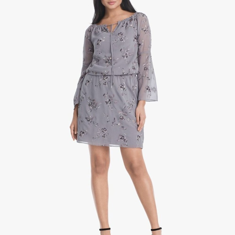 WHBM Floral Embroidered Blouson Dress